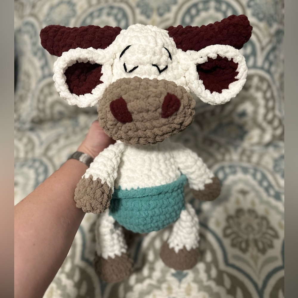 Crochet Plush Cow Toy